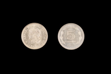 An Old Five Centavos Coin From Argentina