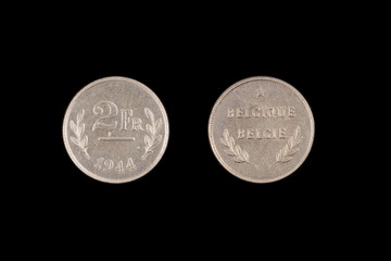 An Old Two Franc Coin From Belgium