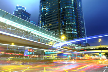 Traffic trail in city