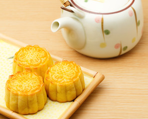 Mooncake and teapot