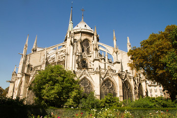 Fototapeta na wymiar Notre-Dame view on September 3, 2013 in Paris, France