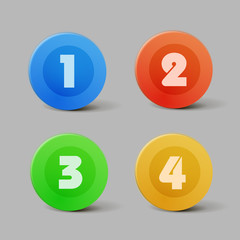 Vector color progress buttons for four steps