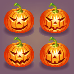Set of Halloween pumpkin