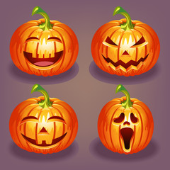 Set of Halloween pumpkin