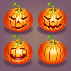 Set of Halloween pumpkin