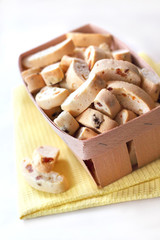 Cantuccini with peanuts, dried apricots and raisins