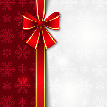 Christmas background with red ribbon