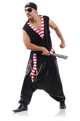 Man in pirate costume in halloween concept