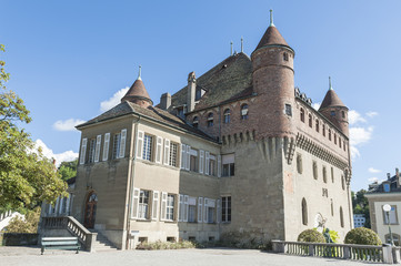 Obraz premium Lausanne, historische Altstadt, Schloss Saint-Maire, Schweiz