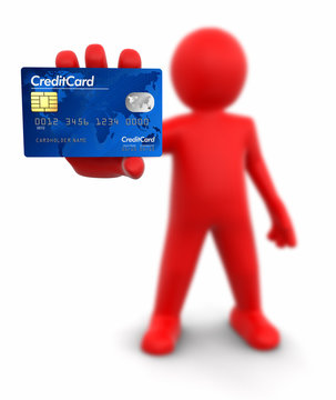 Man with Credit Card (clipping path included)
