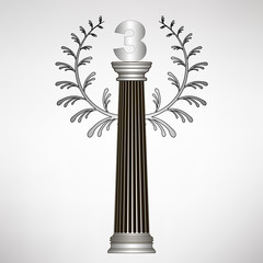 greece column, laurel wreath and number