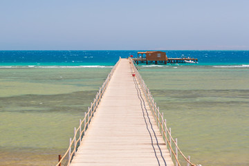 Obraz premium Pier on the beach of Red Sea in Hurghada, Egypt