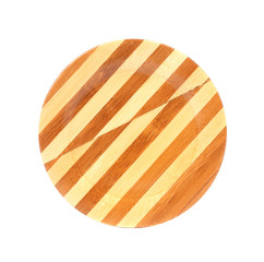 Round stripe wooden plate.