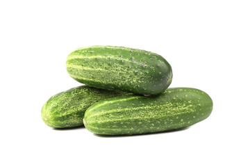 Three ripe cucumbers