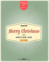 Typography Christmas Greeting Card. Vector