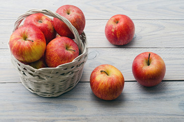 White Basket with Apples