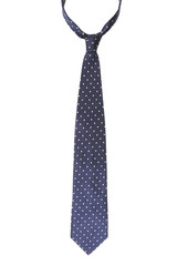 Blue tie with white speck.