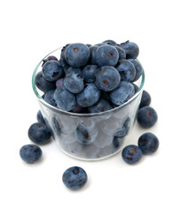 blueberries in a glass bowl
