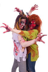 Woman vampire isolated on the background