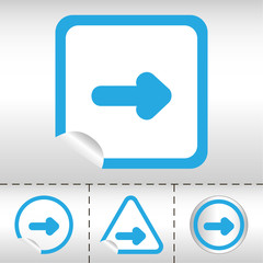 simple icon set of arrows on sticker button different forms