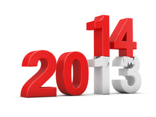 New year 2014 3d render