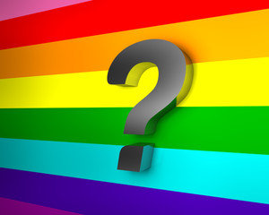 Question Mark on Rainbow Flag