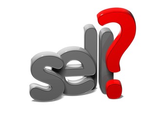 3D Word Sell on white background