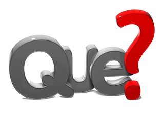 3D Question Word What In Spanish Language on white background