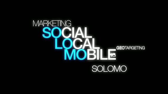 SoLoMo Social Local Mobile word tag cloud animation