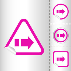 simple icon set of arrows on sticker button different forms