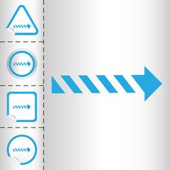 simple icon set of arrows on sticker button different forms