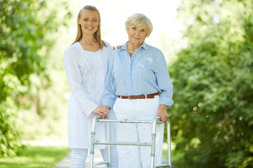 Carer and senior female