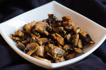 Fried mushrooms with dill