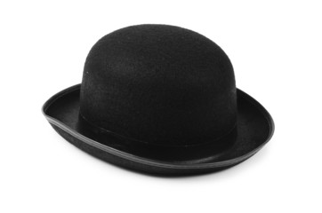 Black tophat top hat isolated on the white