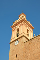Fototapeta na wymiar Bell tower in Chilches in Valencia, Spain