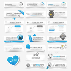 Fototapeta na wymiar Web design template elements Navigation buttons with icons