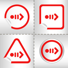simple icon set of arrows on sticker button different forms
