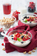 healthy breakfast with yogurt and granola