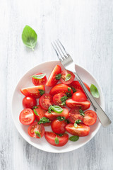 tomato salad with basil dressing