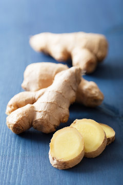 Fresh Ginger Over Blue