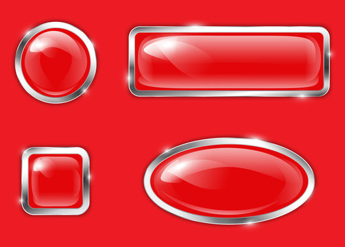 Red glossy buttons