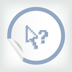 set of different pixel cursors icons on sticker button