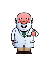 Scientist giving a thumbs up