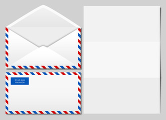 vector airmail envelope - obrazy, fototapety, plakaty