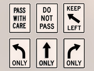 Traffic signs 3D render image