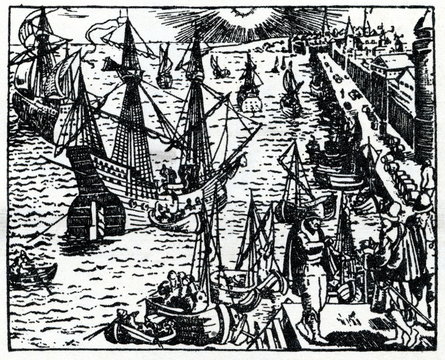 Lisbon harbour (16. century)