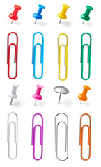 push pin thumbtack paper clip office business