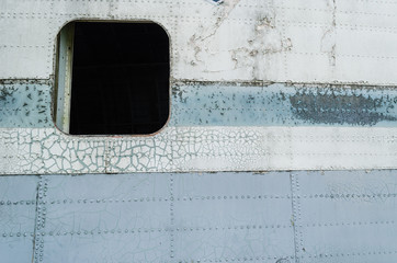 outside body and windows of the abandoned airplane