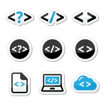 Progrmming code vector icons set