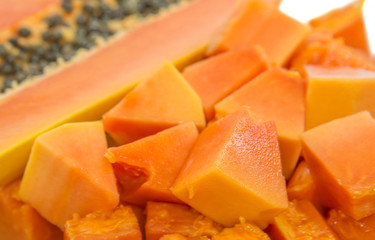 Close up view of papaya fruit